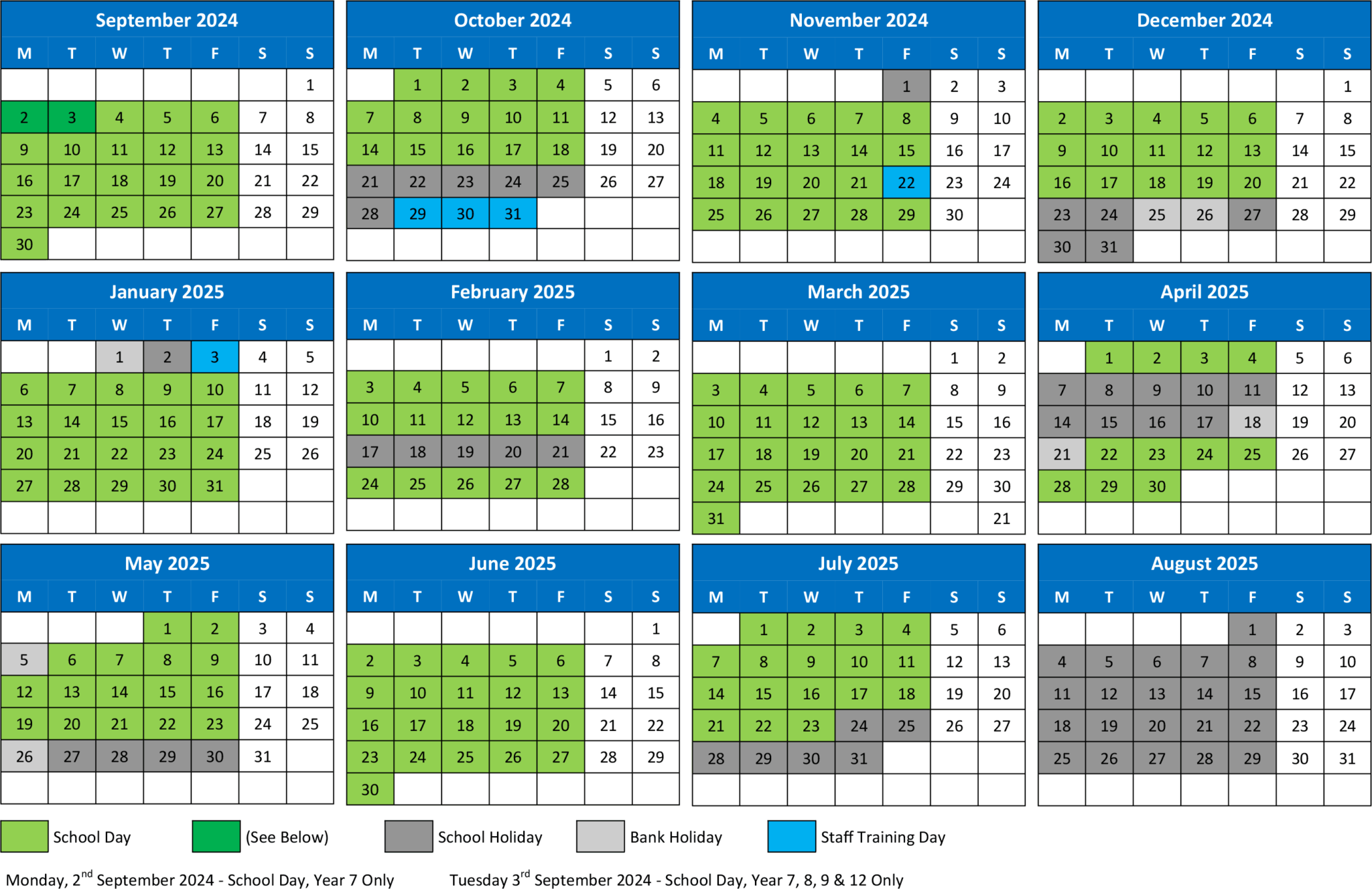 Term Dates 2024/2025 Walderslade & Greenacre Schools Partnership